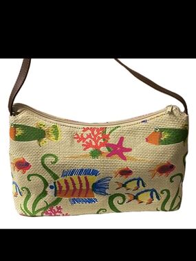 Cappelli Straworld Tropical Fish Woven Straw Crossbody Beach Summer Purse Resort